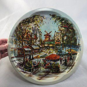 Vintage Daher Decorated Ware Round Tray Platter Outdoor Cafe